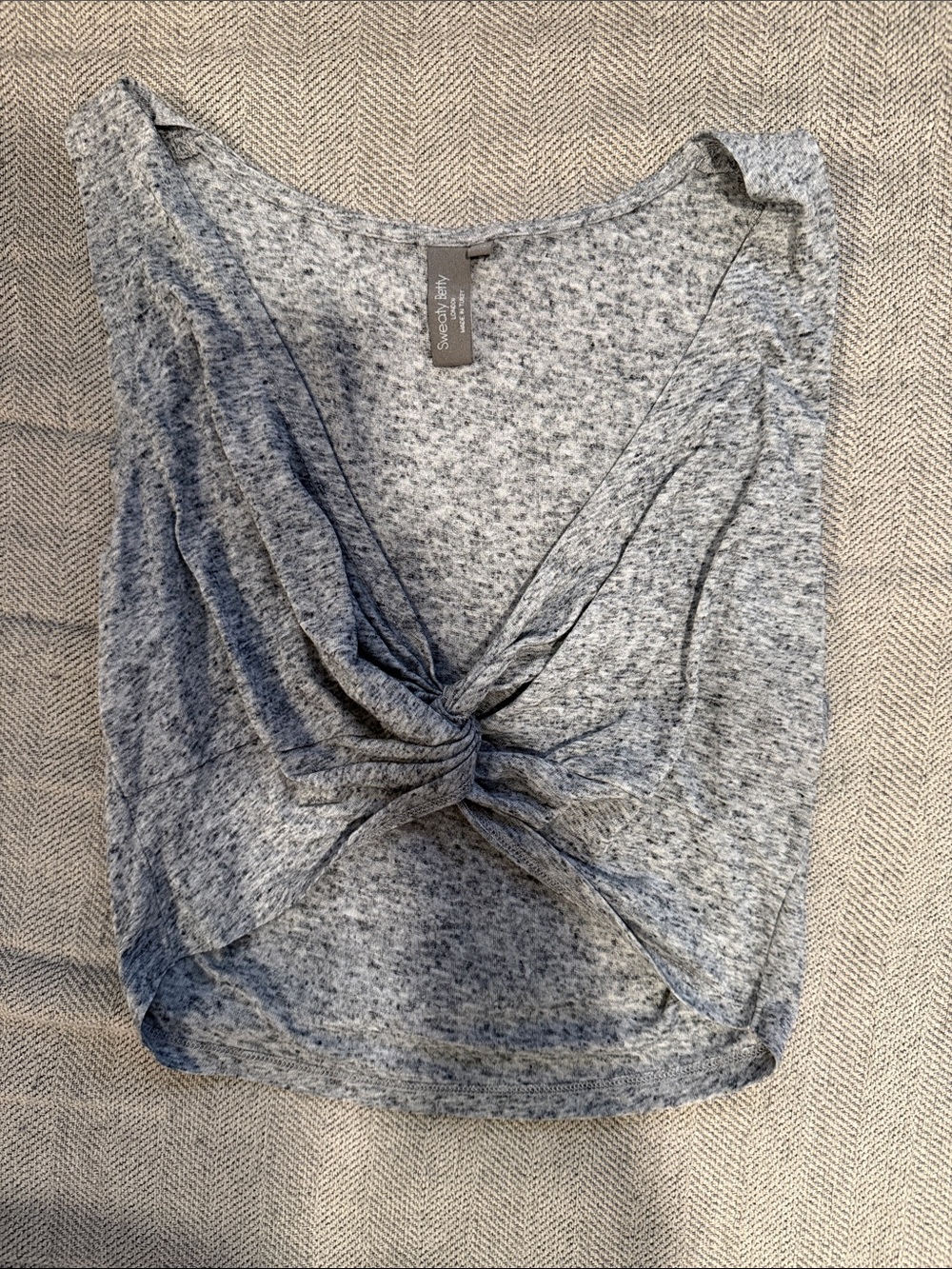 Sweaty Betty Heather Gray Twist-Front Crop Top